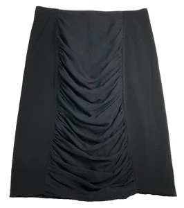 Ann Taylor Pencil Skirt Women's 0P 0 Petite Black Ruching Zipper Career Office - Picture 1 of 8