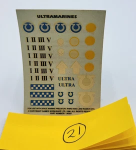 Ultramarines Foglio di Trasferimento Space Marines Warhammer 40k 1996 - Foto 1 di 1