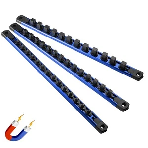 Magnetic Socket Organizer, 3-Piece Heavty Duty Aluminum Socket Holder, Socket... - Picture 1 of 7