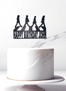 The Beatles cake topper Abbey Road Birthday party 60s Personalised - Picture 1 of 2