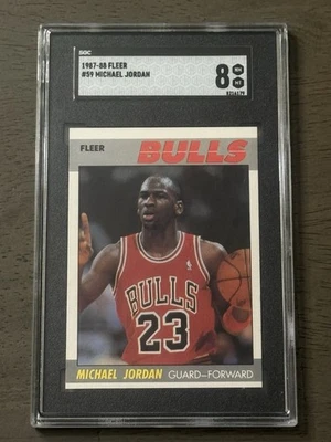 Baloncesto Fleer 1987 #59 Michael Jordan SGC 8 envío gratuito Foto 1 de 2