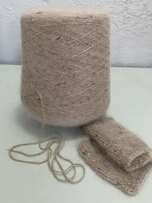 Hilo de lujo RiGo Italia 75 % angora 5 % viscosa 20 % pa 604 g tweed angora café/leche Foto 1 de 4