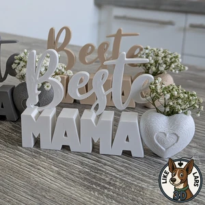Herz Vase „Beste Mama“ – 3D Deko Geschenk für Muttertag / Geburtstag - Bild 1 von 4