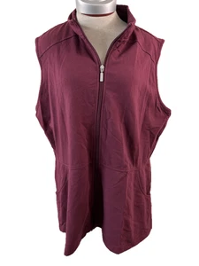 D & Co Active vest Size XL full zip 2 pockets maroon - Picture 1 of 7