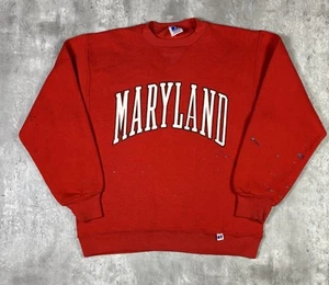 Vintage 80s Maryland University Russell Athletic Sweatshirt Pullover Youth sz L - Picture 1 of 11