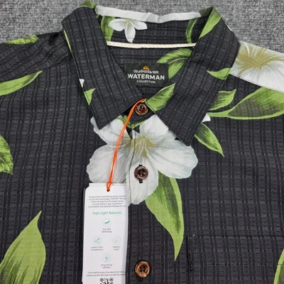 Quiksilver Waterman Collection Floral Shirt Mens Medium Comfort Fit NWT Hawaiian - Image 1 of 4