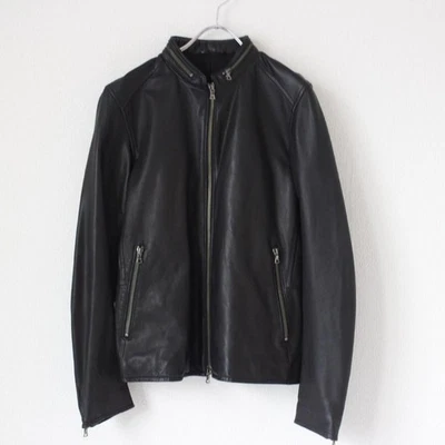 M Size Leather Jacket Beams Heart Lamb Black Single Riders - Image 1 of 4