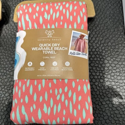 Poncho de praia vestível teste rápido recife de coral serenidade praia Walmart troca rápida - Imagem 1 de 3