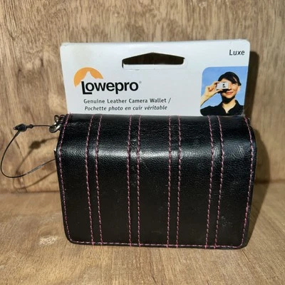NEW Lowepro Genuine Leather Luxe Black Camera Case Wallet Detachable Wristlet - Image 1 of 4