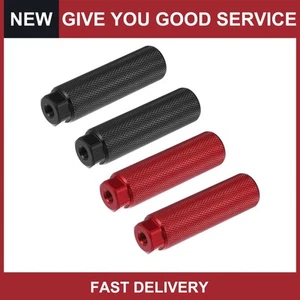 Universal Axle Rear Foot Pegs Footrests for Bike Fit 3/8Inch Black Red Pack of 4 - Picture 1 of 7