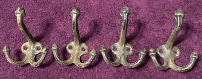 4 DE COLECCIÓN A JUEGO TRIPLE PUNTA BELLOTA SOMBRERO O GANCHOS PARA ABRIGO PINTURA RÚSTICA CHIPPY  Foto 1 de 4