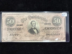 1861 $50 Confederate States of America UNC PPQ Civil War Era, Richmond VA - Picture 1 of 2