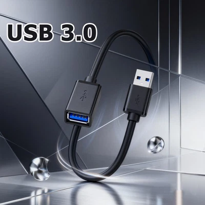 SuperSpeed USB 3.0 Male to Female Data Cable Extension Cord For Laptop PC Camera - Image 1 of 4