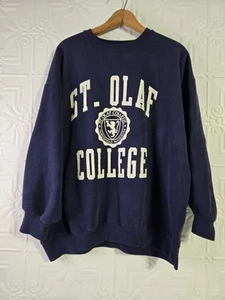 Vintage Jansport St. Olaf College Crewneck Sweatshirt Made In USA Navy Size XXL - Picture 1 of 12