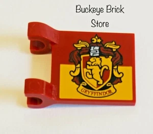NUEVO Lego BANDERA ROJA OSCURA 2x2 Cuadrado Gryffindor Casa Cresta Patrón - Harry Potter - Imagen 1 de 3