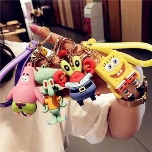 4 portachiavi morbidi Spongebob Krusty Krab Patrick Squiddi Kawaii lotto completo - Foto 1 di 5