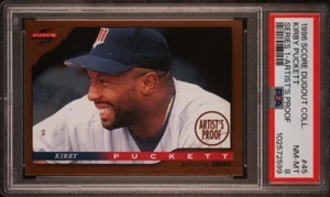 1996 Score KIRBY PUCKETT Dugout Collection ARTIST'S PROOF # 45 PSA 8 Low Pop - Bild 1 von 2