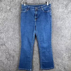 LL Bean Jeans Womens 14 Reg Blue Bootcut High Rise Denim Pants Classic Fit - Picture 1 of 20