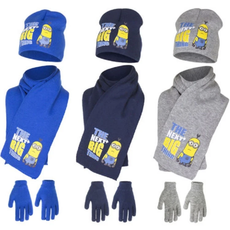 Minions Set cappello sciarpa guanti CATTIVISSIMO ME bimbo bambino cuffia 52,54 - Immagine 1 di 1