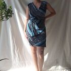 Le Chateau Black and Blue Pencil Office Dress Size Small to Medium