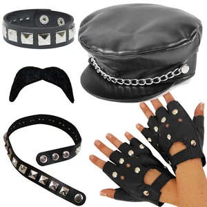 Conjunto de 5 piezas para hombre YMCA Gay Village People Motociclista Novedad Años 80 Adulto Elegante Vestido - Imagen 1 de 7