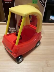 Vtg 1989 NIB Little Tikes Cozy Coupe Miniature Red Yellow Car 6”. Dollhouse Size