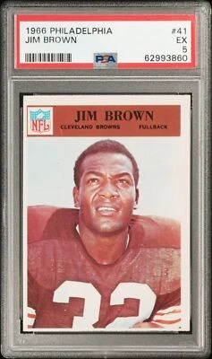 1966 Philadelphia Football Jim Brown #41 PSA 5 NICE - Image 1 of 2