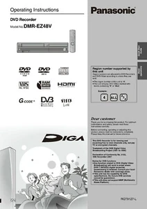 Mode d'emploi manuel du propriétaire pour enregistreur lecteur DVD DMR-EZ48V Panasonic - Photo 1 sur 1