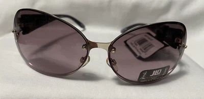 Gafas de sol para mujer JLO Jennifer Lopez ciruela plateadas círculo abierto detalle brazo Foto 1 de 4
