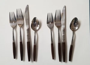 Interpur Kanu Muffin braun Holzoptik Griff Vintage MCM Edelstahl Besteck Japan - Bild 1 von 7