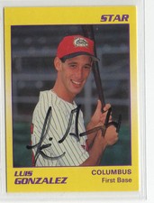 Luis Gonzalez 1989 Star signed auto autographed card Houston Astros