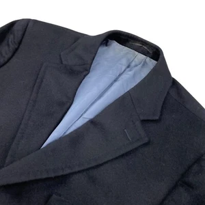 SuitSupply Men's 100% Pure Cashmere Trench Overcoat Navy Blue • 44R US - Picture 1 of 12