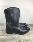 Vintage Black Leather Pull-On Western Cowboy Riding Motorcycle Men’s Boots Sz 11
