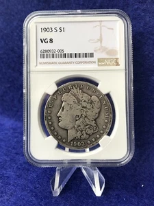 1903-S MORGAN SILVER DOLLAR 1$ "TOUGHER COIN" *NGC VG8 VERY GOOD* - Picture 1 of 4