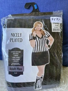 Nicely Played Referee Sports Dress Up Adult Costume Plus Size - Picture 1 of 2