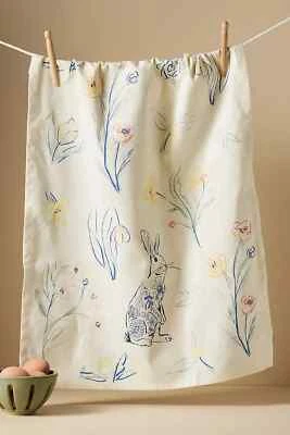 Anthropologie Easter Sketch Dish Towel - Image 1 of 4