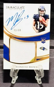 2019 Panini Immaculate MARQUISE BROWN Rookie Premium Patch On Card Auto #93/99 - Picture 1 of 2
