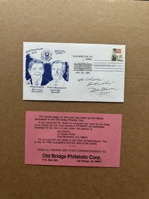 US 1985 Inauguration Cover +Presidents Reagan $ Bush +2nd Term +Don Bloom Cachet - Image 1 of 2