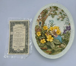 Plato de coleccionista Bradford Exchange Spring Story Brambly Hedge 1994 vintage con certificado de autenticidad - Imagen 1 de 5