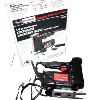 Sierra de desplazamiento manual Sears Craftsman 1/4 HP modelo 1072 vintage en caja original Foto 1 de 4