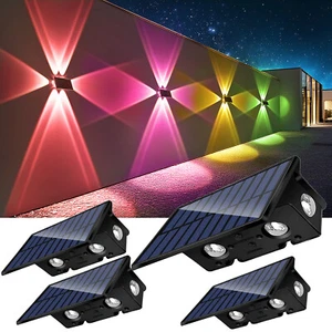 LED Solar Fence Lights Outdoor Garden Deck Patio Decking Gate Yard Wall Decor - Picture 1 of 16