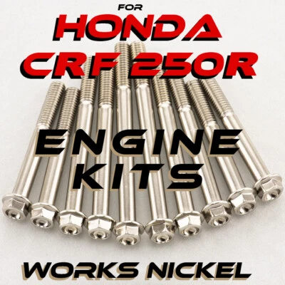 ENGINE Bolt Kit for Honda '04-'09 CRF250R | Works Nickel Plated for Ti Look! - Image 1 of 4