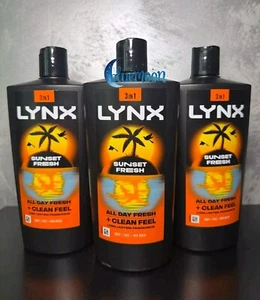 3 x 700ml Lynx Shower Gel Sunset Fresh With Mango & Mandarin Scent - Picture 1 of 3