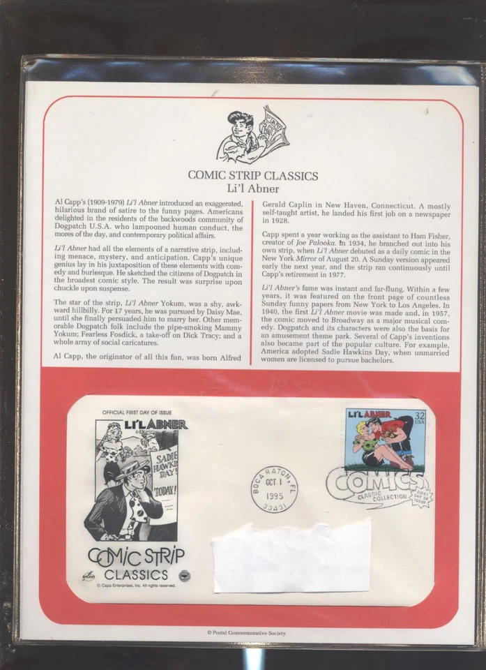 LI'L ABNER  First Day Of Issue  OCTOBER 1 1995 COMICS CLASSIC COLLECTION - Image 1 of 1