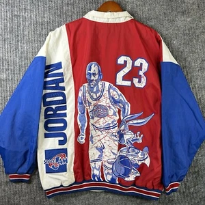 Vintage 1996 Michael Jordan Space Jam Jacket Size 2XL Windbreaker Warner Bros - Picture 1 of 20
