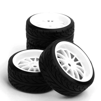 4X RC 1/10 Drift Tires Wheels Rim 12mm Hex For HPI HSP Tamiya Kyosho Racing Car - Image 1 of 4