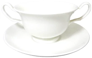TRADICIONAL BLANCO por Wedgwood Crema Sopa y Soporte NUEVO NUNCA USADO Hecho en Inglaterra - Imagen 1 de 11