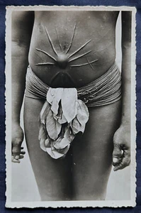 Ivory Coast Woman Scarification B/W Real Photo Postcard RPPC Vintage - Picture 1 of 2