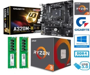 AMD RYZEN 3 1200 BUNDLE - 4 CORE - GIGABYTE A320M-H MOTHERBOARD - 16GB - Picture 1 of 8