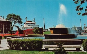 Michigan Soo Locks Sault Ste Marie J F Morgan Jr Bulk Carrier Vintage Postkarte CP352 - Bild 1 von 2